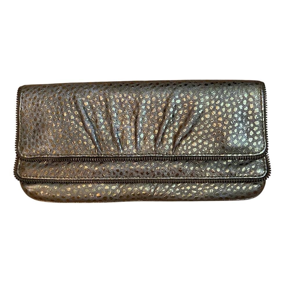 Lauren Merkin Allie Clutch Bronze Metallic Python